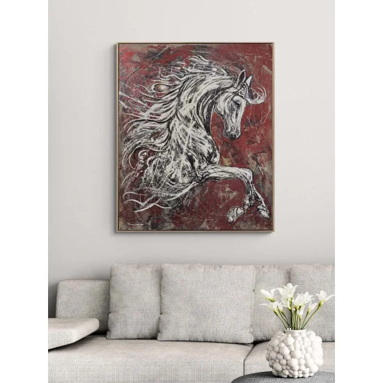 Noble White Horse Oil Painting