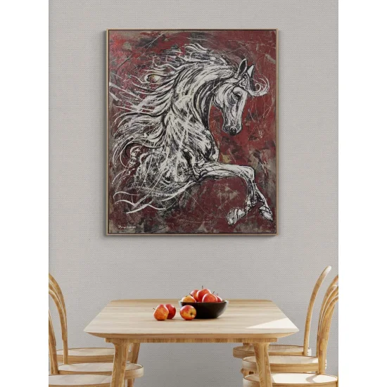 Noble White Horse Oil Painting
