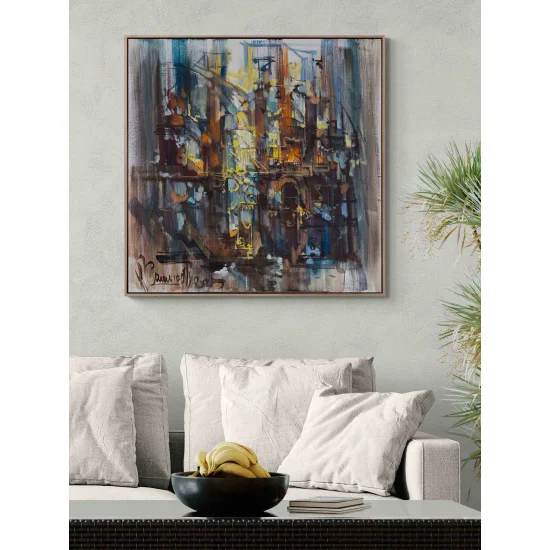 Işık Şehrinin İzleri Yağlı Boya Tablosu