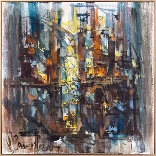 Işık Şehrinin İzleri Yağlı Boya Tablosu