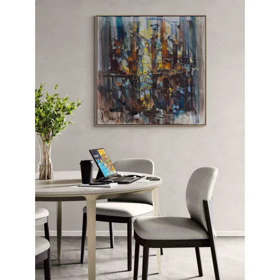 Işık Şehrinin İzleri Yağlı Boya Tablosu