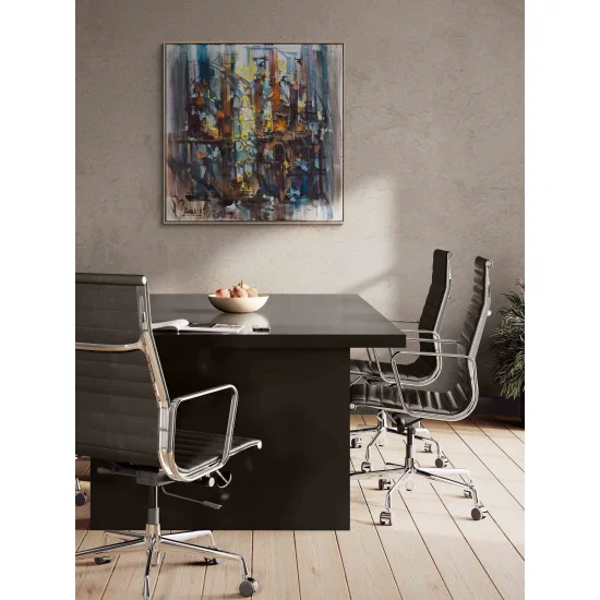 Işık Şehrinin İzleri Yağlı Boya Tablosu