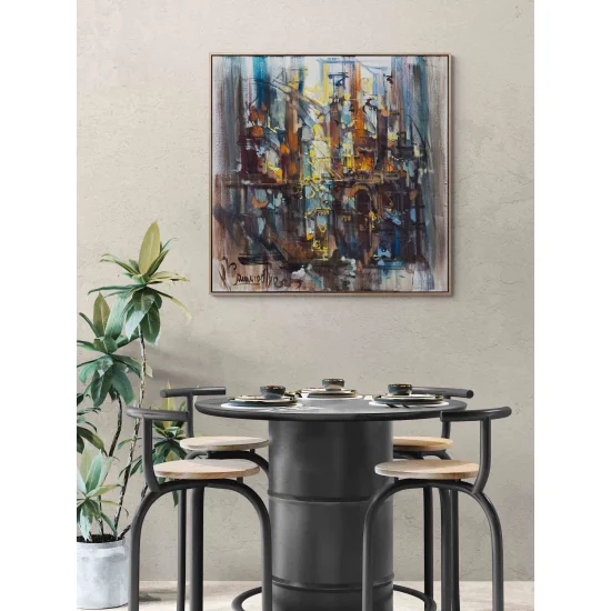 Işık Şehrinin İzleri Yağlı Boya Tablosu