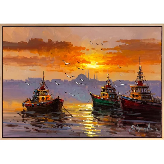 Boğazın Yolcuları Yağlı Boya Tablosu