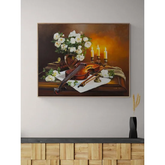 Roses by Candlelight Oil Painting