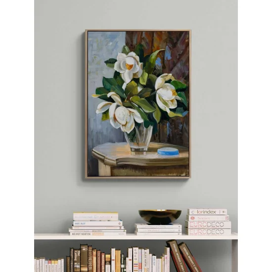 Calm Magnolias in a Vase Oil Painting