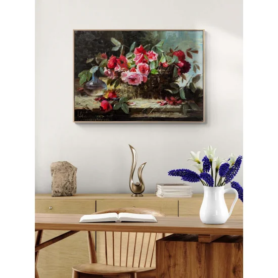 A Basket of Roses Oil Painting