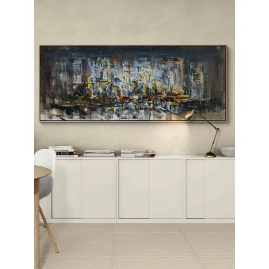 Şehrin Kırık Yansımaları Yağlı Boya Tablosu