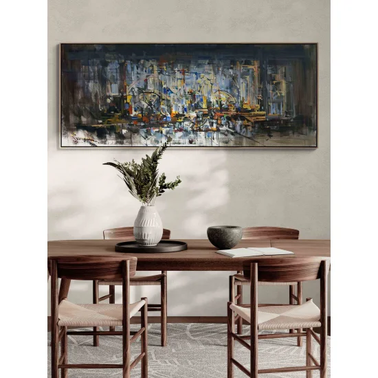 Şehrin Kırık Yansımaları Yağlı Boya Tablosu