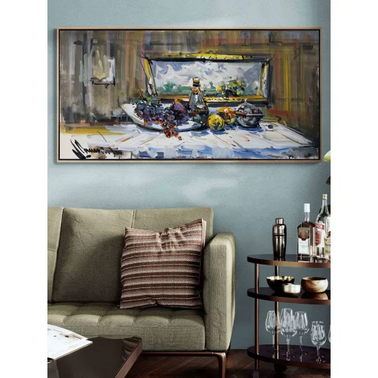 Pencere Önünde Natürmort Yağlı Boya Tablosu