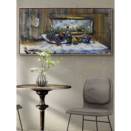 Pencere Önünde Natürmort Yağlı Boya Tablosu