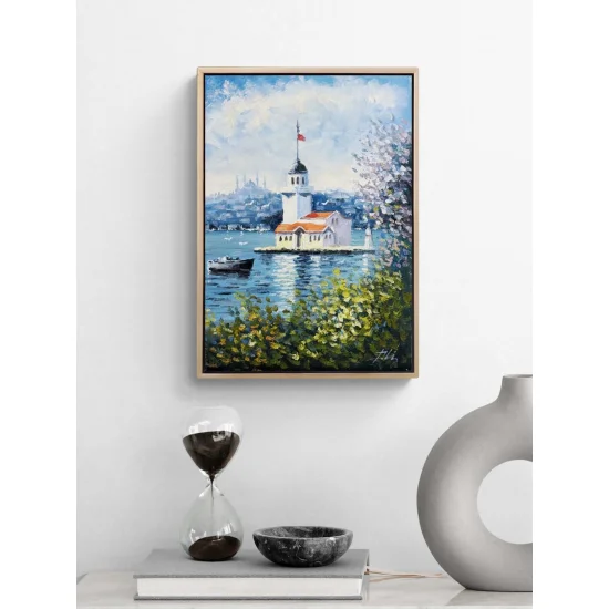 Kız Kulesinde Bir Gün Yağlı Boya Tablosu