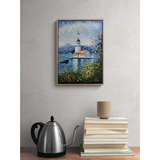 Kız Kulesinde Bir Gün Yağlı Boya Tablosu