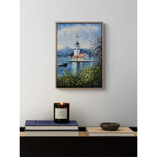 Kız Kulesinde Bir Gün Yağlı Boya Tablosu