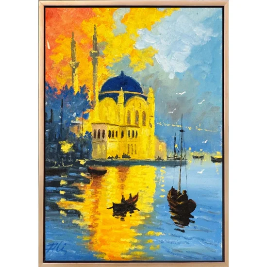 Mavi Suların Kıyısında Yağlı Boya Tablosu