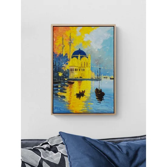 Mavi Suların Kıyısında Yağlı Boya Tablosu