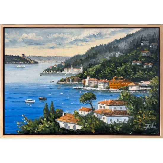 Boğazda Yalılar Yağlı Boya Tablosu