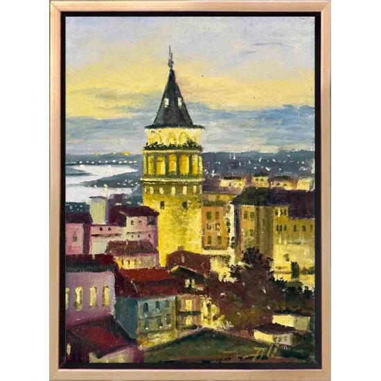 Galata’da Akşam Rüzgârı Yağlı Boya Tablosu