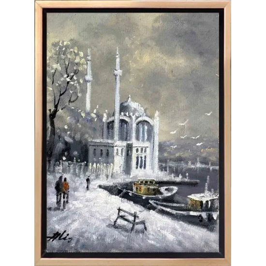 Snowy Silence in Ortaköy Oil Painting