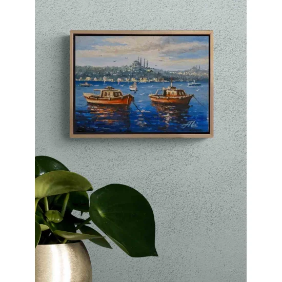 Travelers of the Blue Waters Oil Painting