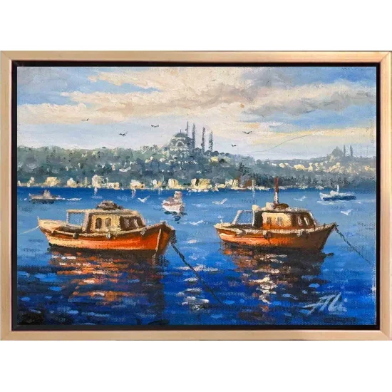 Travelers of the Blue Waters Oil Painting