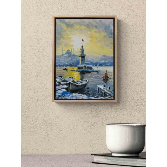 Maiden’s Tower in Winter Light Oil Painting