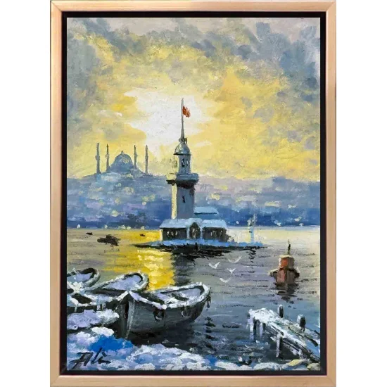 Maiden’s Tower in Winter Light Oil Painting