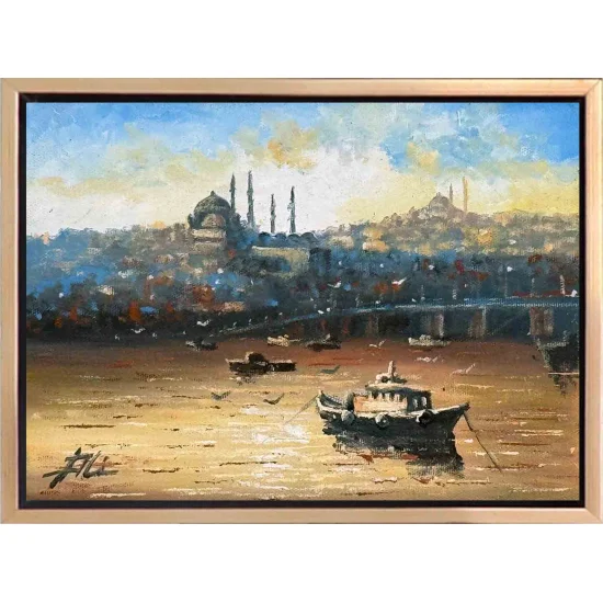 Galata Bridge and the New Mosque Oil Painting