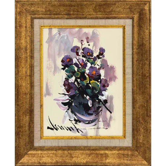 Purple Flowers Oil Painting