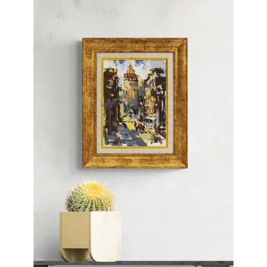 Eski Sokaklarında Galata Yağlı Boya Tablosu