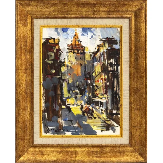 Eski Sokaklarında Galata Yağlı Boya Tablosu