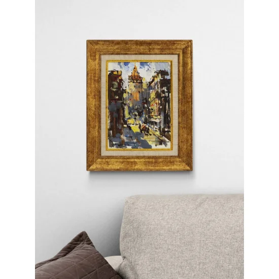 Eski Sokaklarında Galata Yağlı Boya Tablosu