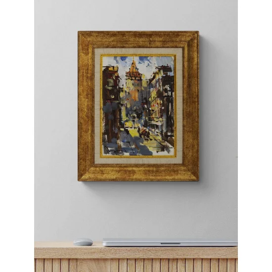 Eski Sokaklarında Galata Yağlı Boya Tablosu