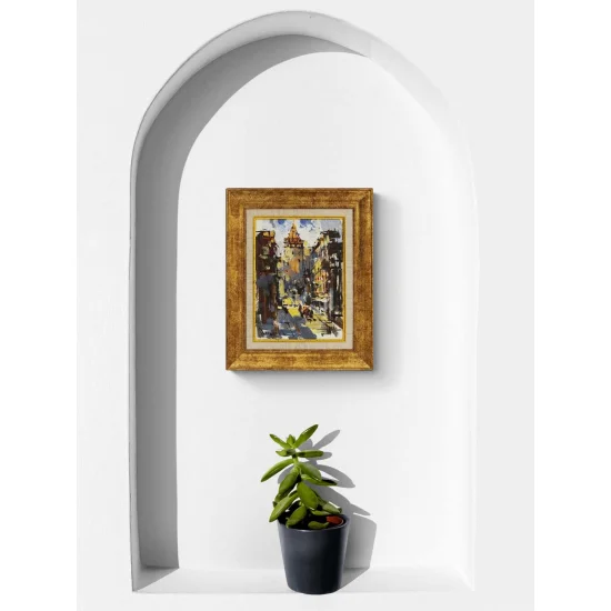 Eski Sokaklarında Galata Yağlı Boya Tablosu