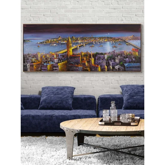 İstanbul Boğazın Işığı Yağlı Boya Tablosu