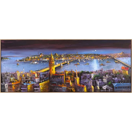 İstanbul Boğazın Işığı Yağlı Boya Tablosu
