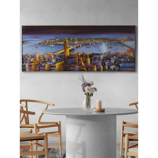 İstanbul Boğazın Işığı Yağlı Boya Tablosu