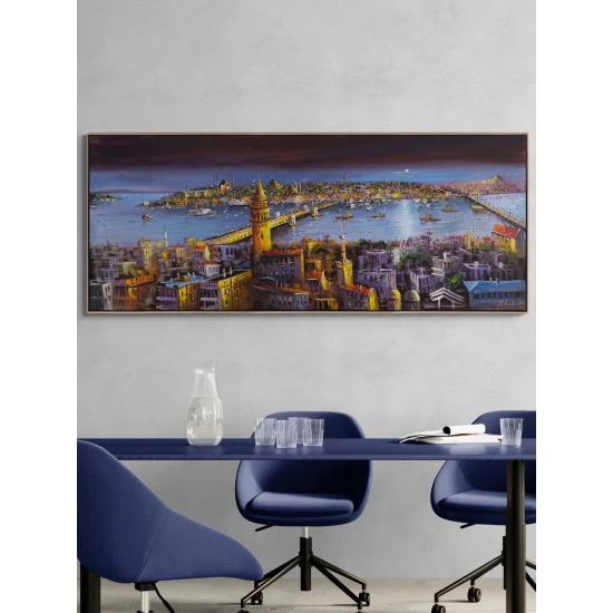 İstanbul Boğazın Işığı Yağlı Boya Tablosu