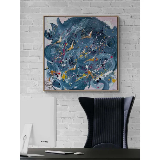 Mavi Bulutların Şarkısı Yağlı Boya Tablosu