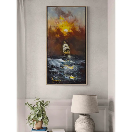 Denizin Parlayan İzleri Yağlı Boya Tablosu