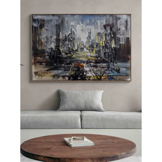 Gri Metropol Yağlı Boya Tablosu