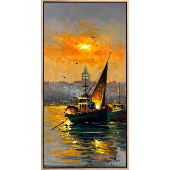 Günbatımının Sessiz Tanıkları Yağlı Boya Tablosu