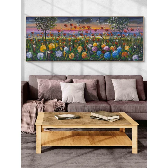 Hydrangeas Dancing with Poppies Oil Painting