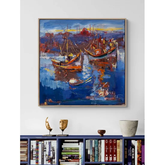 Ufka Doğru Yelkenliler Yağlı Boya Tablosu