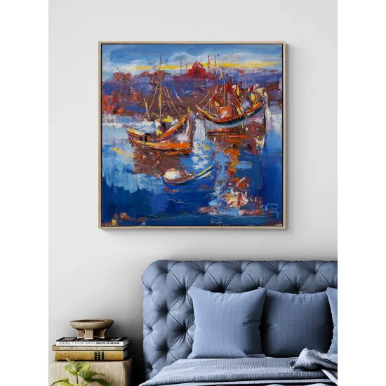 Ufka Doğru Yelkenliler Yağlı Boya Tablosu