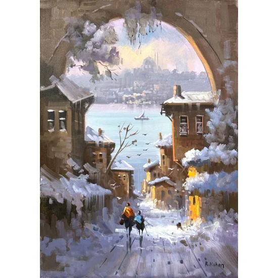 Kışın Açtığı Kapı Yağlı Boya Tablosu