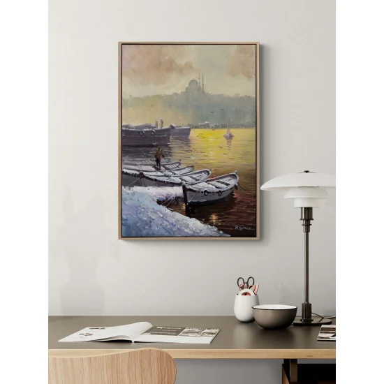 The Bosphorus Under Snow Oil Painting