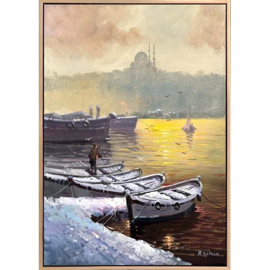 The Bosphorus Under Snow Oil Painting