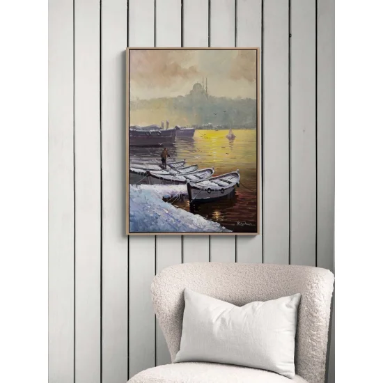 The Bosphorus Under Snow Oil Painting