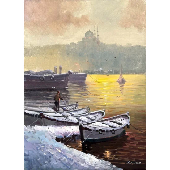 The Bosphorus Under Snow Oil Painting